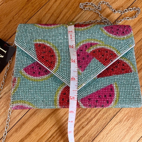 NWT Watermelon Print Crystal Clutch with Detachable Strap - Picture 9 of 10